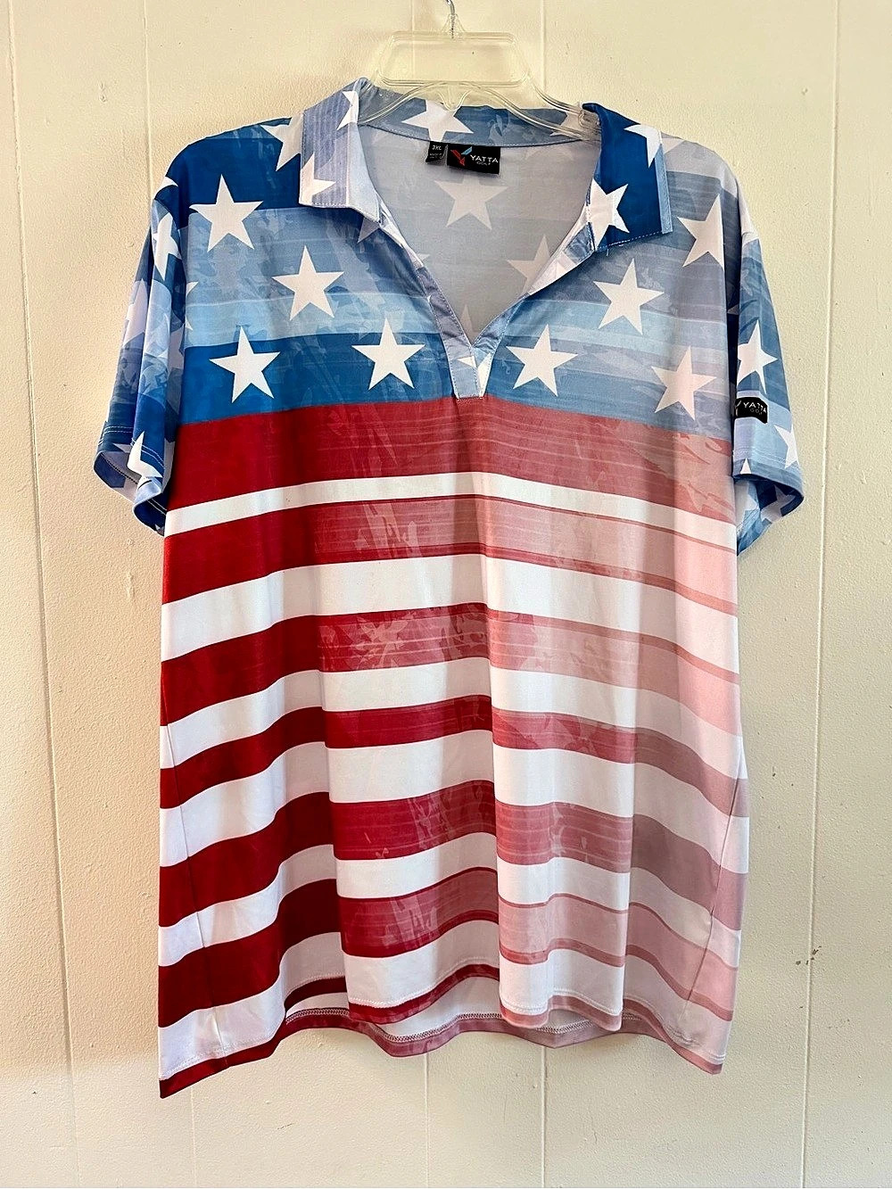 YATTA GOLF The Patriot Golf Polo American Flag Polo 3XL - Picture 2 of 6